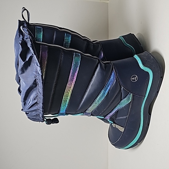 Lands' End Snowflake Insulated Winter Boots Thermolite Water Resistant Blue 6 - Picture 7 of 16